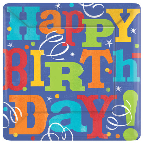Party Balloon 10" Birthday Fever Square Plates