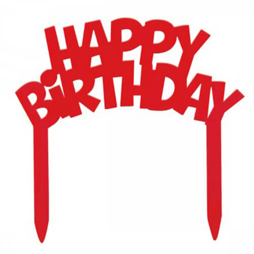 Party Balloon Happy Birthday Red Plastic Cake 