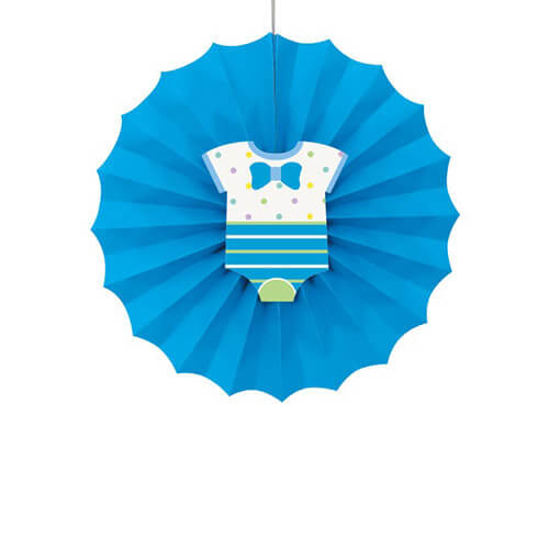 Party Balloon Blue Dots Paper Fan Decoration