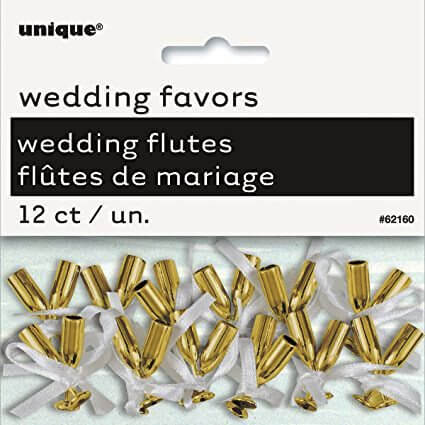 Party Balloon Mini Gold Champagne Flute Wedding Favor Charms