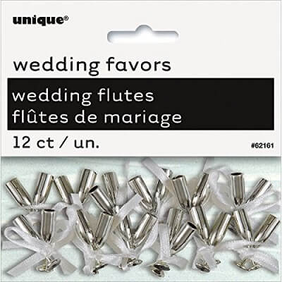 Party Balloon Mini Silver Champagne Flute Wedding Favor Charms