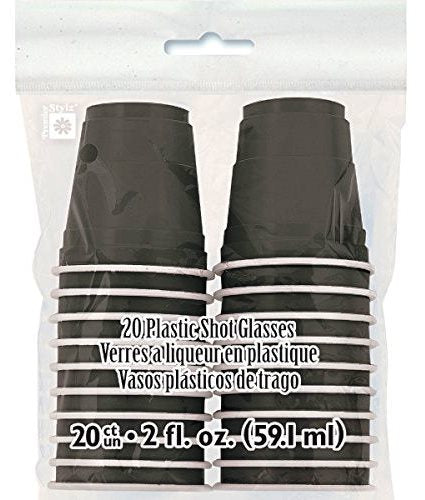 Party Balloons 2Oz Black Shot Glasses 