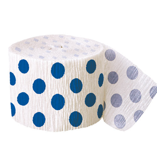 Party Balloon 30Ft Blue Dots Crempe Streamer 1Ct.