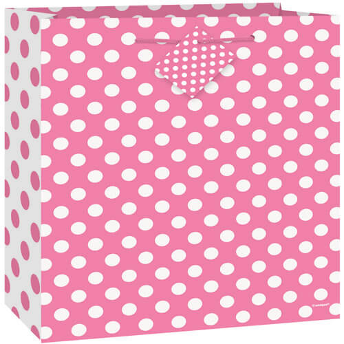 Party Balloon Hot Pink Dots Gift bag Medium