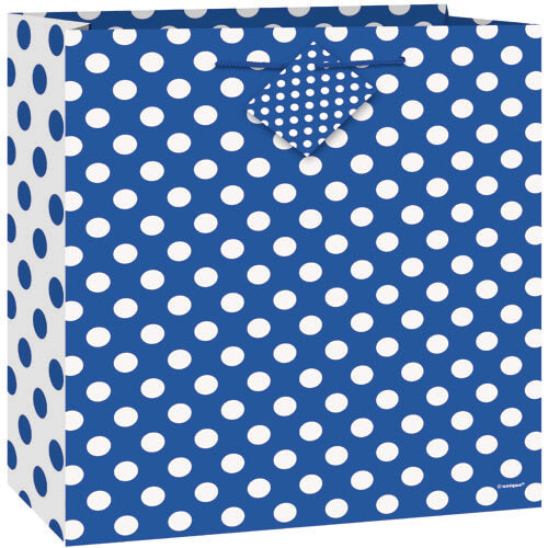 Party Balloon Royal Blue Dots Gift Bag Medium 