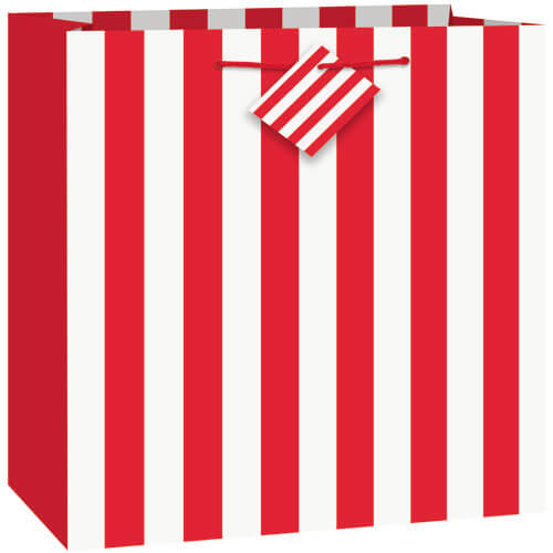 Party Balloon Red Stripe Gift Bag Medium Decor Party 