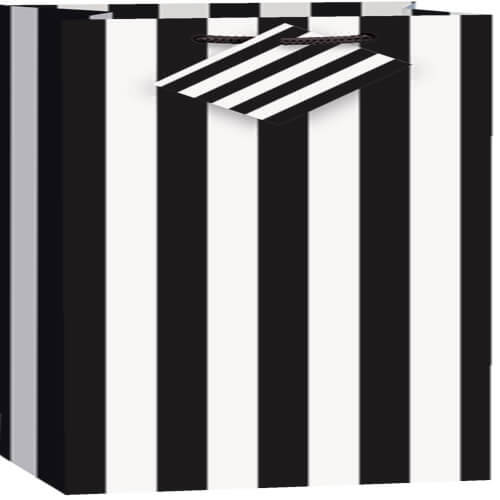 Party Balloon Black Stripe Wine Bag