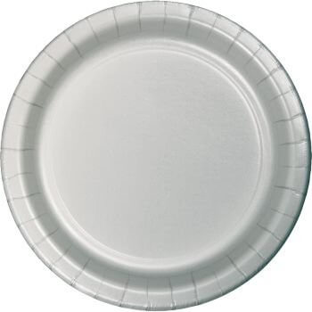 Party Balloons 9" Silver Paper Plates