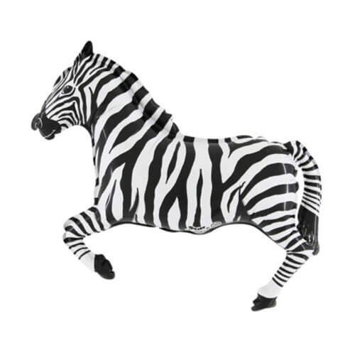 Party Balloon 9" Zebra Black Airfilled Foil Balloon