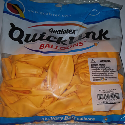 Party Balloon Q-link 12" Goldenrod Latex Balloon