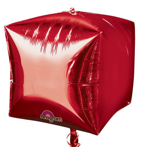  Party Balloon Red Cube Foil Balloon 15" 