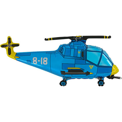 Party Balloon 9" Helicopter Blue Foil Balloon