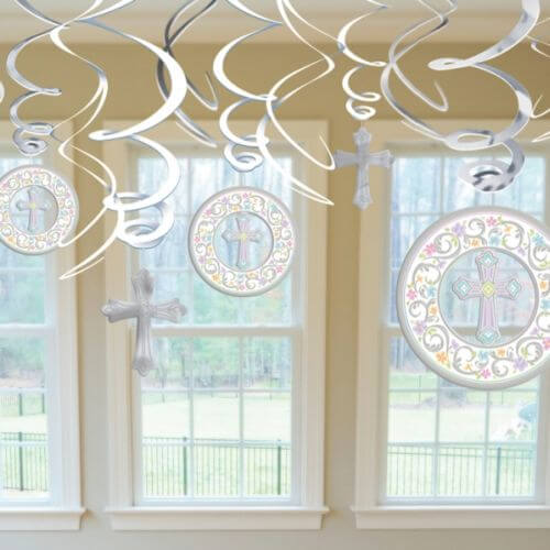 Cross Hanging foil Swirl