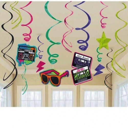 Party Balloon Totally 80's Party Decoration  Swirl