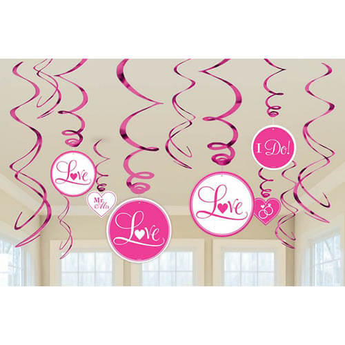 Party Balloons Decoration Swirl Value Pack Bright Pink
