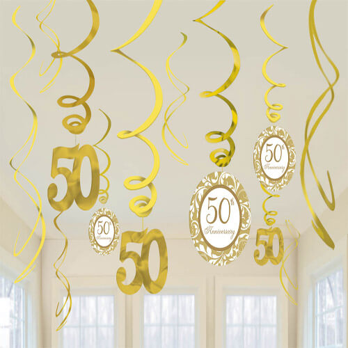 Party Balloon Decoration Swirl Party 50th Anniversary