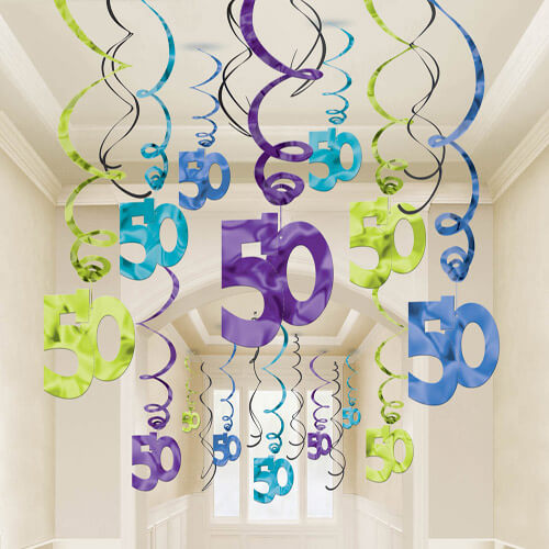 Party Balloon 50 Value Pack Hanging Foil Swirl Decorations