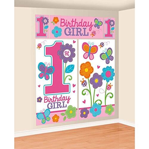 Party Balloon Sweet Girl 1st Birthday Scene Setter