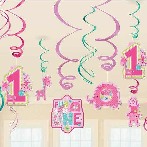 Party Balloon Fun to be One Girl swirl