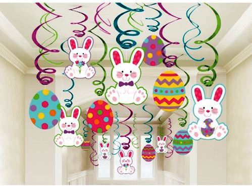 Party Balloon Easter Mega Value Pack Foil Swirl Decorations, Multicolor