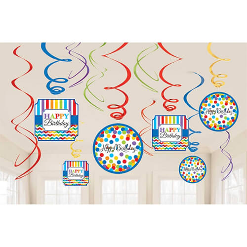 Party Balloon Bright Birthday Swirl