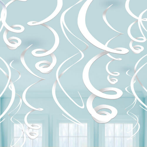 Party Balloon Decoration Swirl Party Plastic White