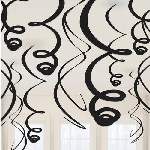 Party Balloon Decoration Black Plastic Swirl