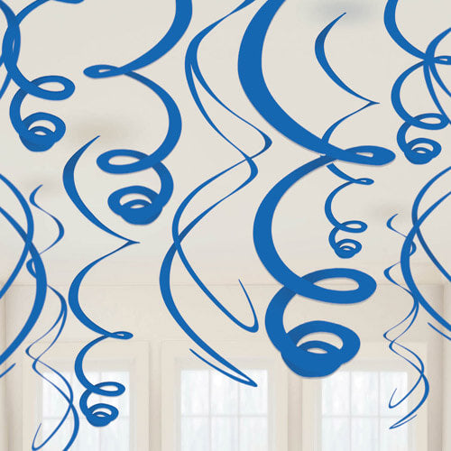 Party Balloons Royal Blue Swirl Decoration