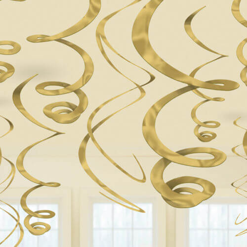 Party Balloon Golden Swirl Decorations 