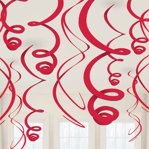 Decoration Swirl Party Plastic Apple Red