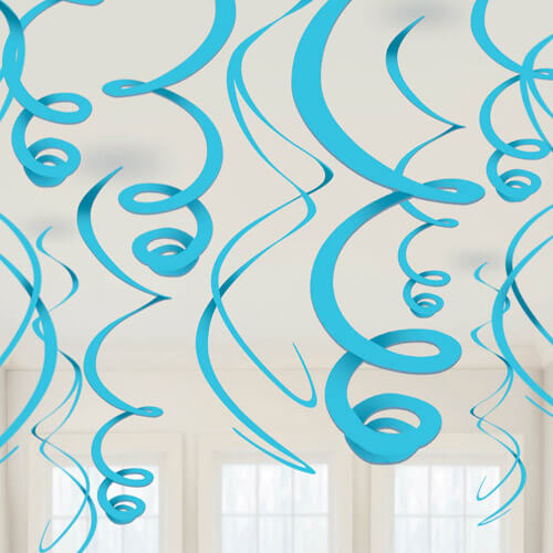 Party Balloons Decoration Swirl Party Plastic Caribbean Blue