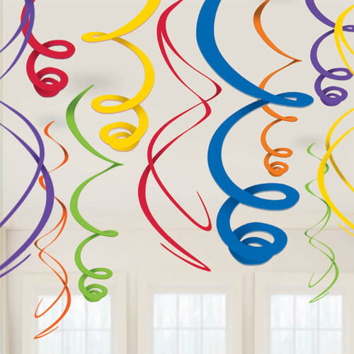 Party Balloon Rainbow Colorful Swirl Decorations 