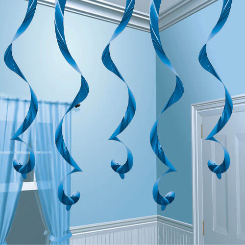 Party Balloons Swirls Decoration,Streamin Multipack blue