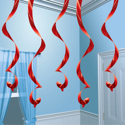 Party Balloons Swirls Streamin Multipack Decoration Red