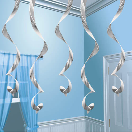 Swirls Decoration, Streamin Multipack Silver