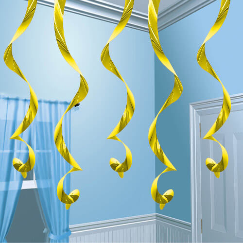Party Balloons Swirls Decoration, Streamin Multipack Gold