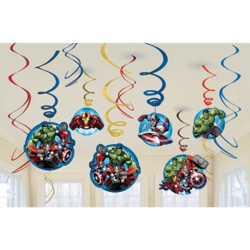 Party Balloon Avengers Hanging Swirls - 60cm