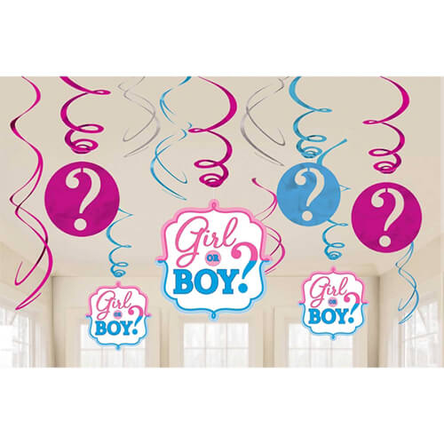 Party Balloons Decoration Swirl Girl Or Boy?