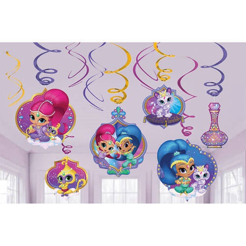Party Balloon Shimmer &amp; Shine Hanging Swirl Decorations
