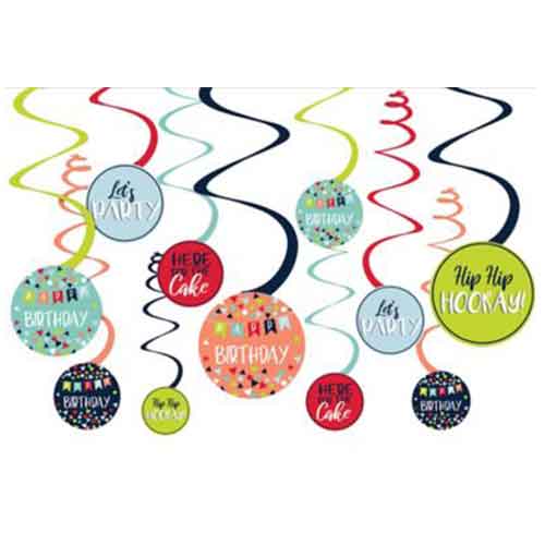 A Reason to Celebrate Swirl Decorations 12ct