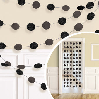 Party Balloon Glitter Black Polka Dot Decorations 6ct.