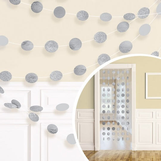 Party Balloon Glitter Silver Polka Dot String Decorations