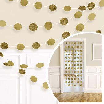 Party Balloon Glitter Gold Polka Dot String Decorations