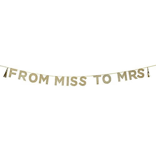 Party Balloon From Miss To Mrs Gold Glitter Letter Banner