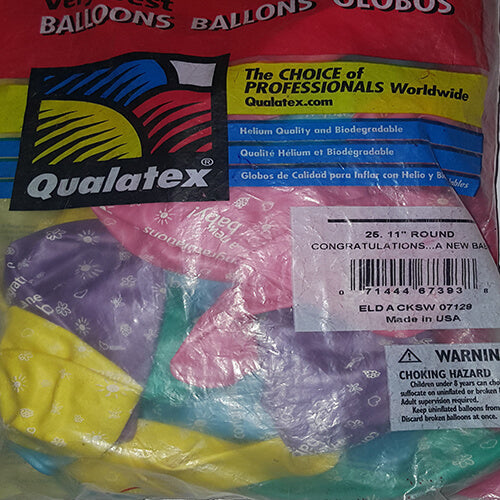 Party Balloon 11" Congrats New Baby Latex Balloon