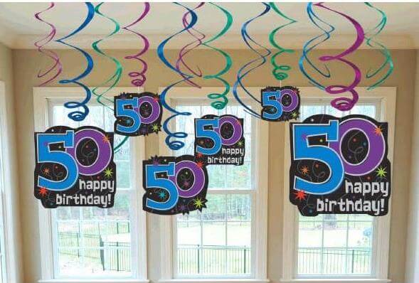 Party Balloon Decoration Swirl Pack 50th Birthday