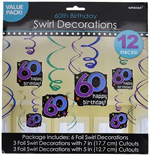 Party Balloon 60th Birthday Decoration Swirl 