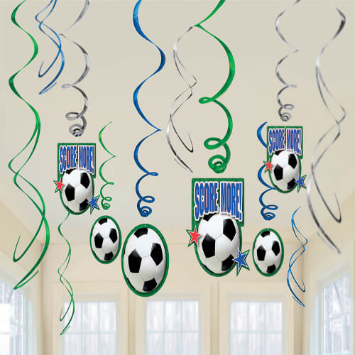 Party Balloon Decoration Swirl Party Soccer