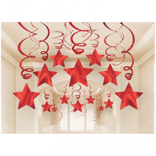 Party Balloon Red Swirl Party Shooting Star