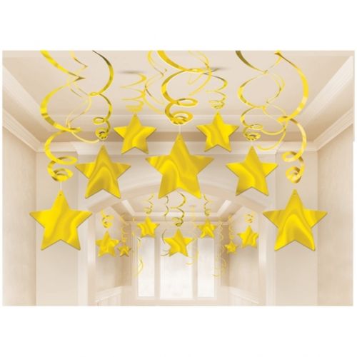 Party Balloon Swirl Decorations, Golden Shooting Star Swirl